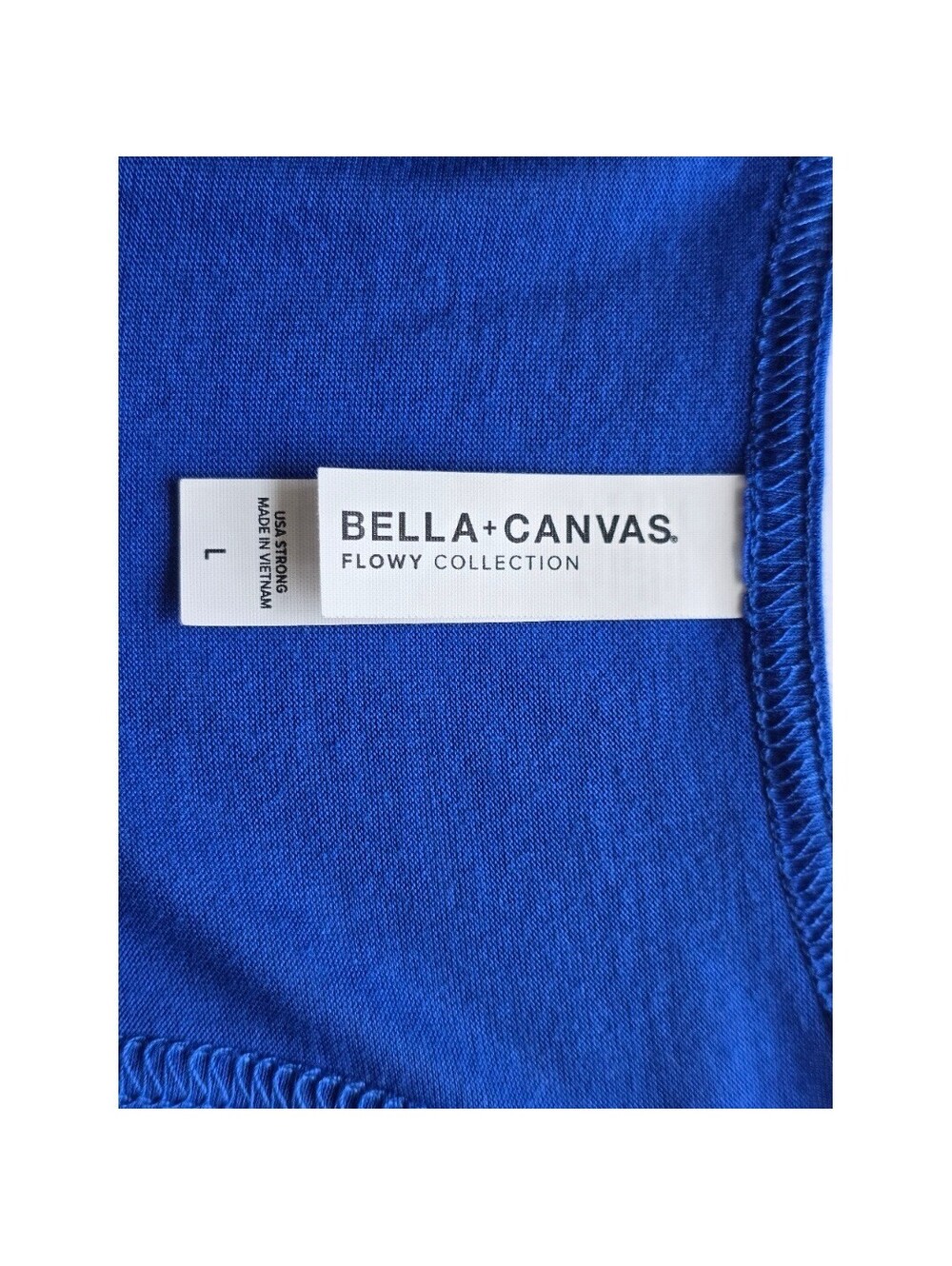 Bella+Canvas Flowy Collection Blue Racerback Tank Top Large - Picture 3 of 8